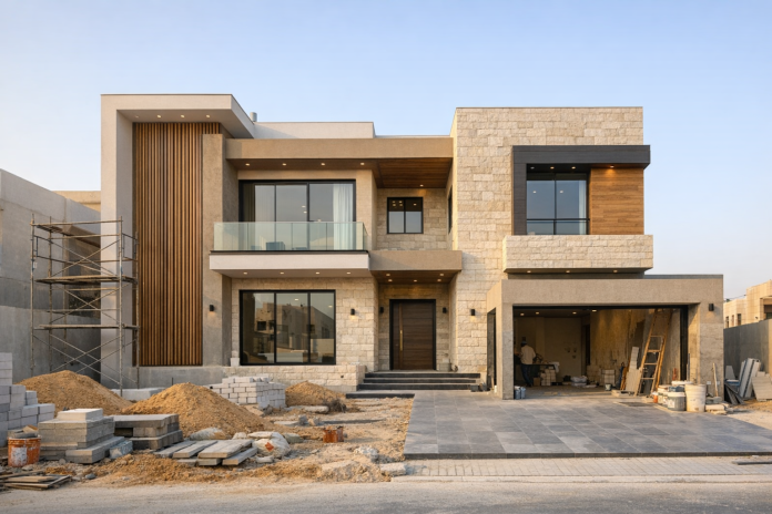 واجهة منزل سعودي حديث بتصميم متوازن بين الجمال وقابلية التنفيذ