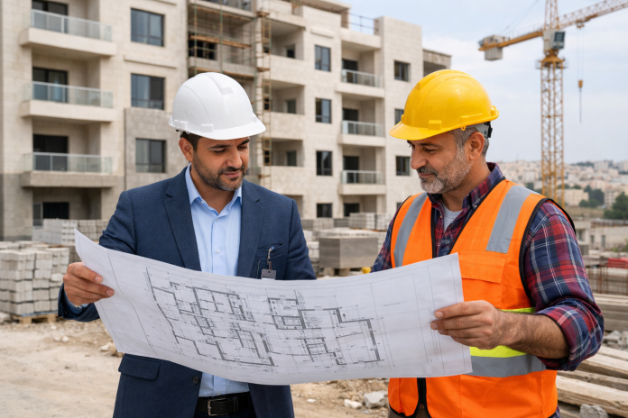 فحص نهائي لمشروع سكني قبل طلب الإشغال النهائي في الأردن