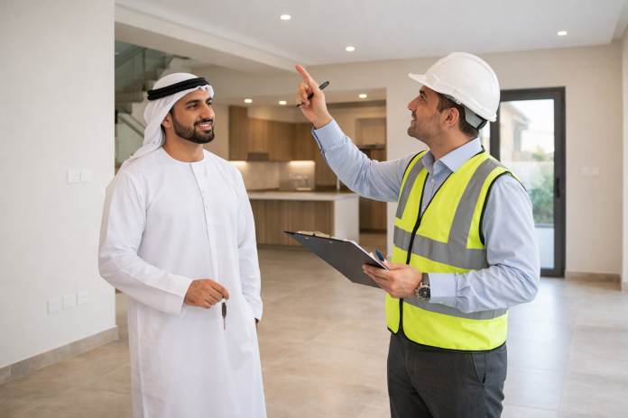 فحص جودة التشطيب داخل منزل جديد في الإمارات قبل الاستلام النهائي